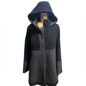 Kimi & Kai Maternity Tessa Gray Wool Blend Colorblock Lined Coat Jacket Size s